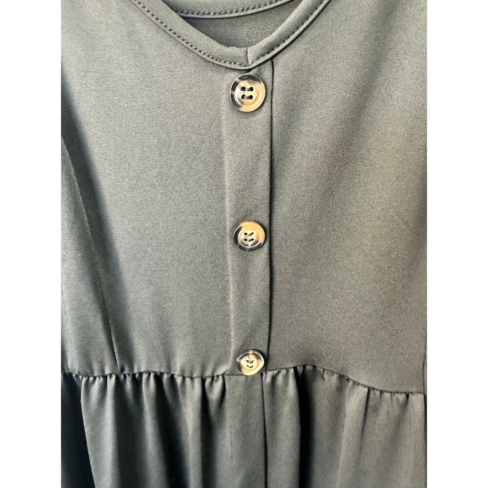 Sundress 2X Plus NWOT Black Spaghetti Strap w/Pockets Faux buttons Layering - Picture 5 of 6